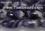 CNA53 15.5 inches 12*22mm faceted rice grade AB natural amethyst beads