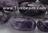 CNA55 15.5 inches 15*30mm faceted rice grade AB natural amethyst beads