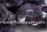 CNA58 15.5 inches 30mm faceted coin grade AB+ natural amethyst beads