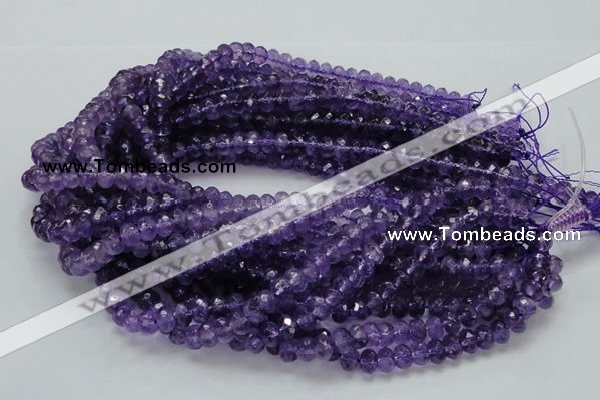 CNA62 15.5 inches 6*9mm faceted rondelle grade A natural amethyst beads