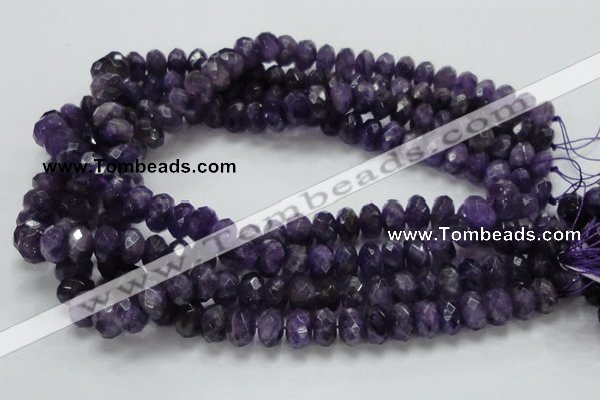 CNA63 15.5 inches 7*12mm faceted rondelle grade A natural amethyst beads