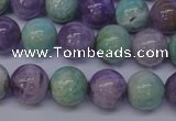 CNA654 15 inches 12mm round lavender amethyst & amazonite beads