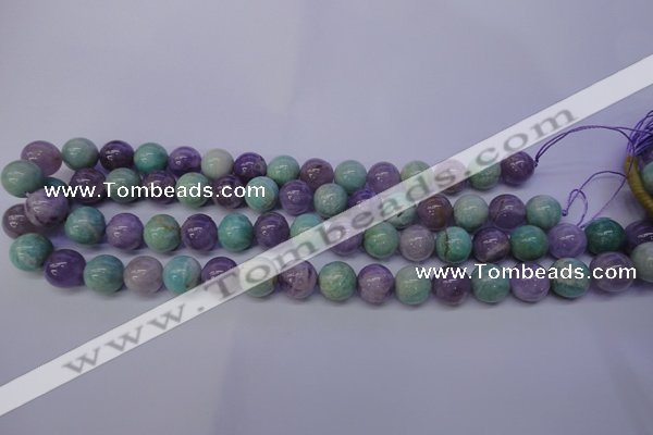 CNA654 15 inches 12mm round lavender amethyst & amazonite beads