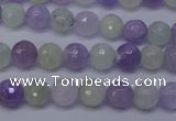 CNA662 15 inches 8mm faceted round lavender amethyst & prehnite beads