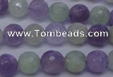 CNA663 15 inches 10mm faceted round lavender amethyst & prehnite beads