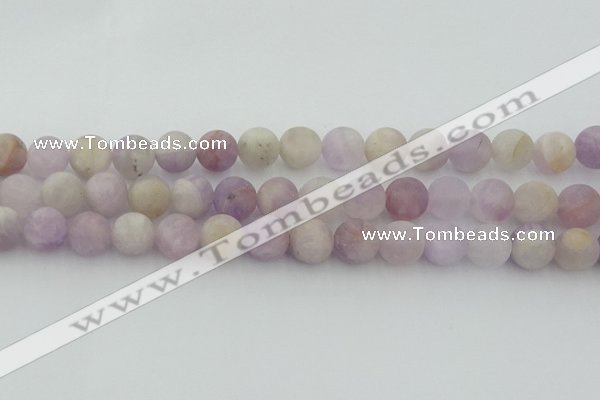 CNA674 15.5 inches 12mm round matte lavender amethyst beads