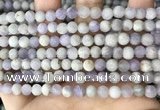 CNA675 15.5 inches 4mm round matte lavender amethyst beads