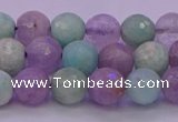 CNA682 15.5 inches 8mm faceted round lavender amethyst & amazonite beads