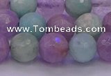 CNA684 15.5 inches 12mm faceted round lavender amethyst & amazonite beads