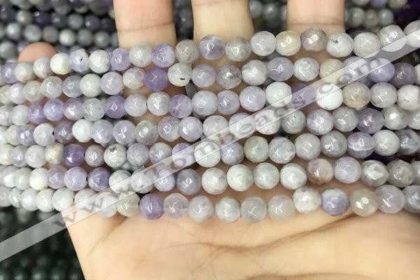 CNA685 15.5 inches 4mm faceted round lavender amethyst beads