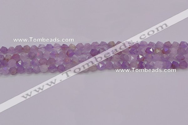 CNA691 15.5 inches 6mm faceted nuggets lavender amethyst beads