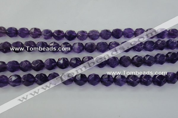 CNA70 15.5 inches 10mm faceted round natural amethyst beads