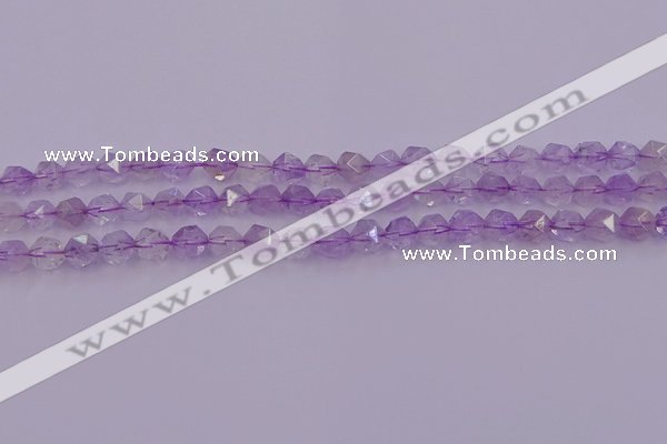 CNA730 15.5 inches 6mm faceted nuggets light lavender amethyst beads