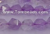 CNA732 15.5 inches 10mm faceted nuggets light lavender amethyst beads