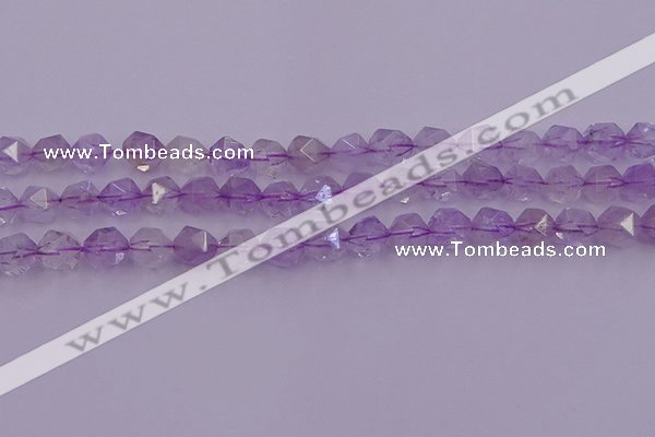 CNA732 15.5 inches 10mm faceted nuggets light lavender amethyst beads