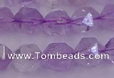 CNA733 15.5 inches 12mm faceted nuggets light lavender amethyst beads