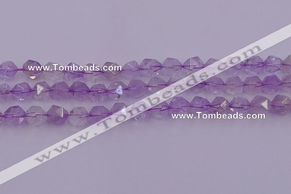 CNA733 15.5 inches 12mm faceted nuggets light lavender amethyst beads