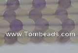 CNA741 15.5 inches 6mm round matte amethyst & citrine beads