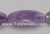 CNA750 15.5 inches 20*40mm faceted oval lavender amethyst beads