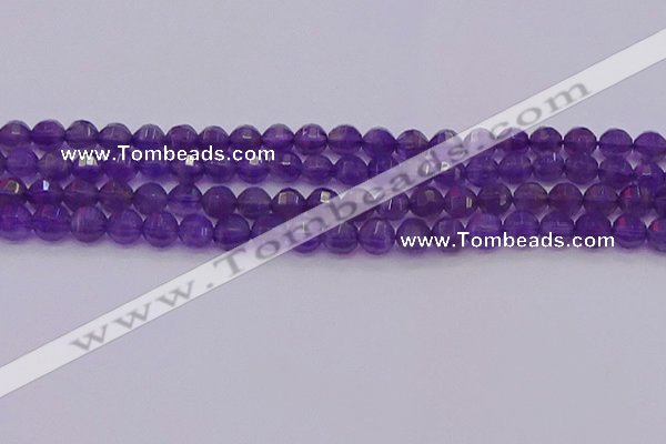 CNA751 15.5 inches 6mm faceted round natural amethyst beads