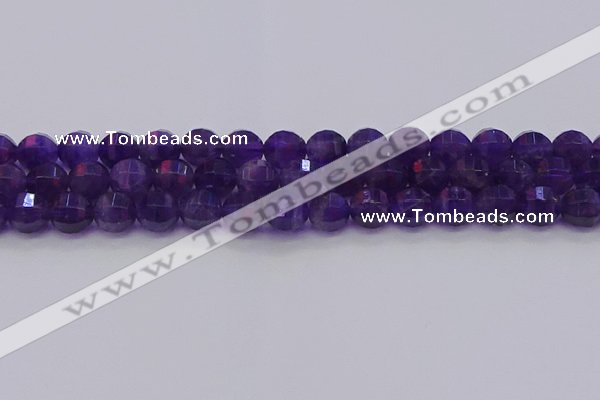 CNA753 15.5 inches 10mm faceted round natural amethyst beads