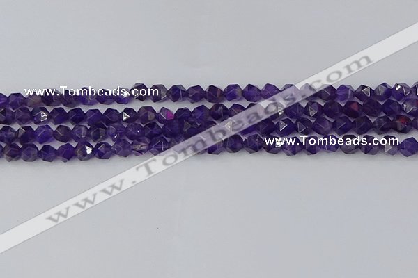 CNA757 15.5 inches 6mm faceted nuggets amethyst beads wholesale