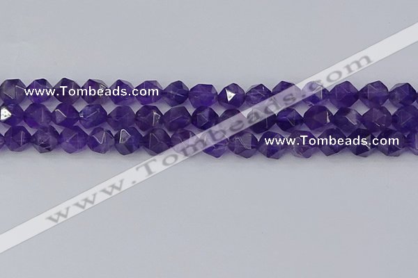 CNA759 15.5 inches 10mm faceted nuggets amethyst beads wholesale