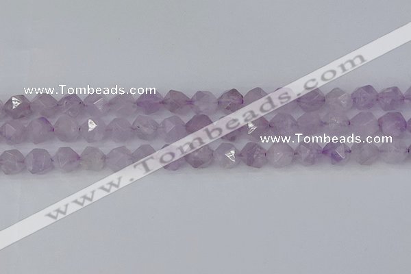 CNA763 15.5 inches 10mm faceted nuggets light lavender amethyst beads