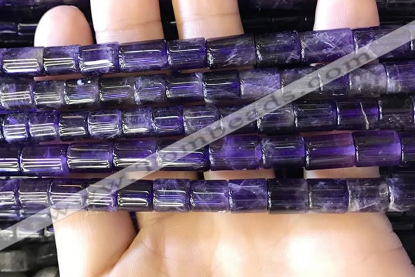 CNA777 15.5 inches 7*7mm - 7*8mm tube natural amethyst beads