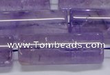 CNA817 15.5 inches 15*40mm tube natural light amethyst beads