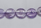 CNA820 15.5 inches 10mm flat round natural light amethyst beads