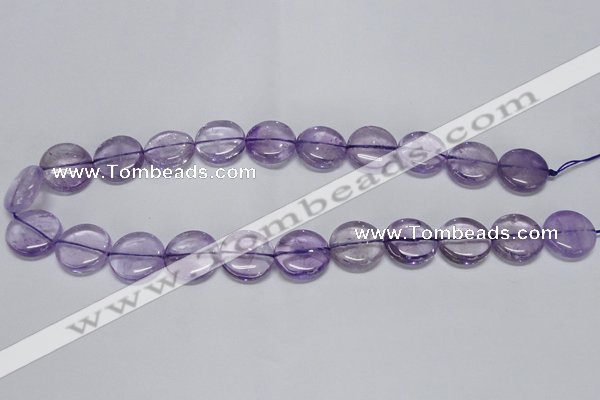 CNA820 15.5 inches 10mm flat round natural light amethyst beads