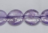 CNA824 15.5 inches 18mm flat round natural light amethyst beads