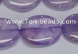 CNA836 15.5 inches 25*30mm oval natural light amethyst beads