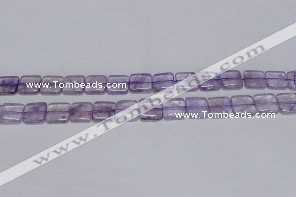 CNA840 15.5 inches 10mm square natural light amethyst beads