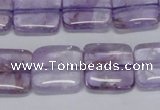 CNA841 15.5 inches 12mm square natural light amethyst beads