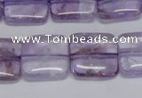 CNA842 15.5 inches 14mm square natural light amethyst beads