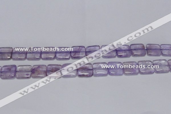 CNA842 15.5 inches 14mm square natural light amethyst beads