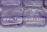 CNA846 15.5 inches 25mm square natural light amethyst beads