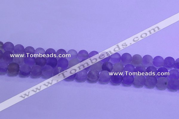 CNA913 15.5 inches 10mm round matte amethyst gemstone beads