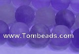 CNA914 15.5 inches 12mm round matte amethyst gemstone beads