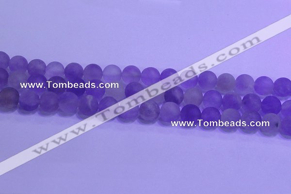 CNA914 15.5 inches 12mm round matte amethyst gemstone beads