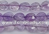 CNA924 15.5 inches 10*10mm faceted flat teardrop natural amethyst beads