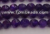 CNA936 15.5 inches 6mm faceted nuggets amethyst gemstone beads