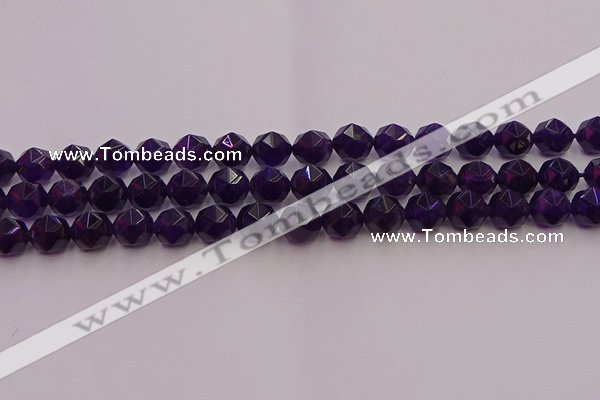 CNA938 15.5 inches 10mm faceted nuggets amethyst gemstone beads