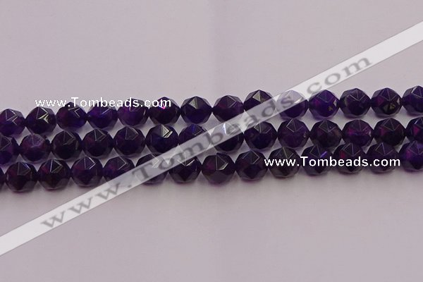 CNA939 15.5 inches 12mm faceted nuggets amethyst gemstone beads