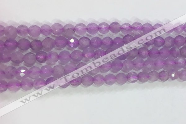 CNA962 15.5 inches 4mm faceted round natural lavender amethyst beads