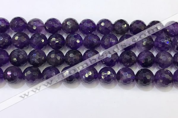 CNA994 15.5 inches 12mmm faceted round amethyst beads wholesale