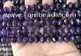 CNA996 15.5 inches 7*10mm faceted rondelle amethyst beads wholesale