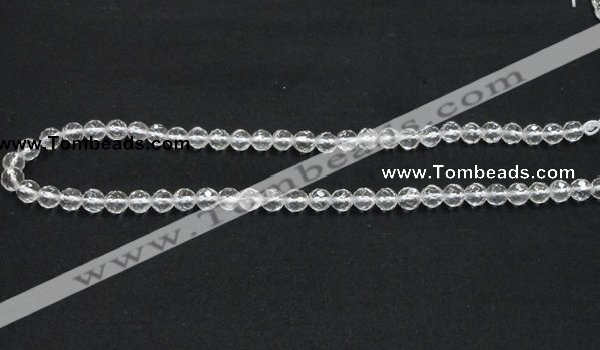 CNC07 15.5 inches 6mm faceted round grade AB natural white crystal beads